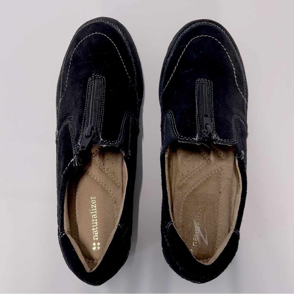 NATURALIZER women’s Size 8M Black Slip on Top Zip Comfort Walking Shoe - Picture 7 of 11